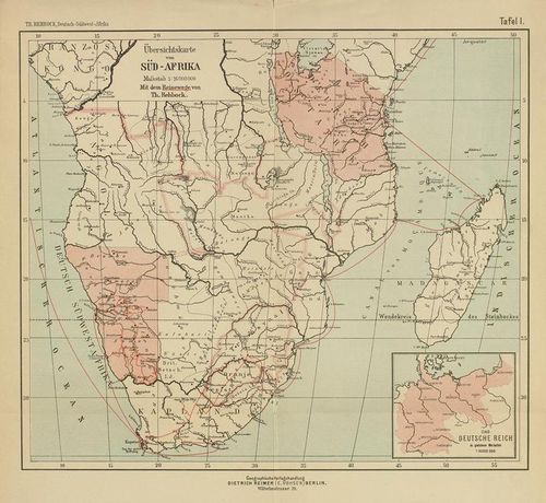 Bild eine Karte von südliches Teil von Afrika mit ein Zoom auf Deutsche Reich