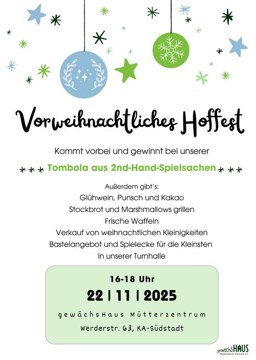 Vorweihnachtliches Hoffest im gewächsHaus Mütterzentrum 