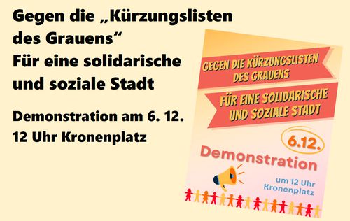 Demo Gegen die „Kürzungslisten des Grauens“